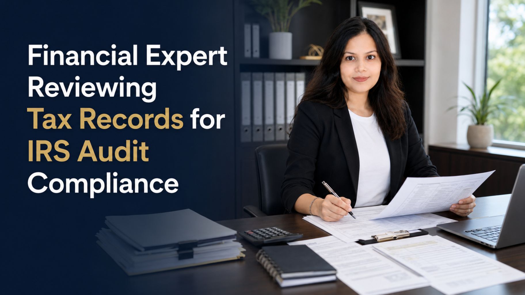 Financial Expert Reviewing Tax Records for IRS Audit Compliance